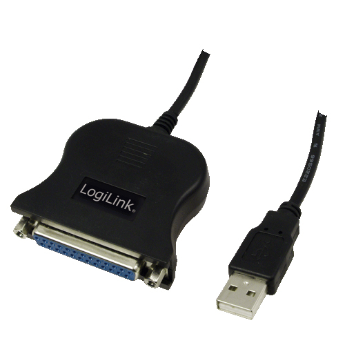 Logilink USB-Kabel D-Sub 25-pin parallel St/Bu 1.80m bk