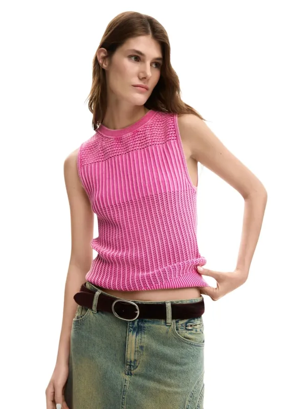 Desigual Damen Top Fuchsinrot