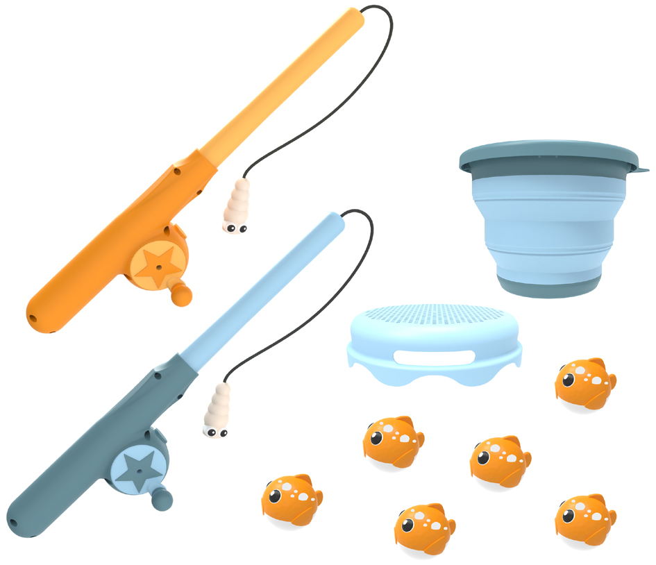 SCHILDKRÖT Angelspiel, Fishing Game,, blau / orange
